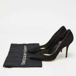 Pre Owned Dior Black Perforated Suede Cherie Pointed Toe Pumps Size 40
