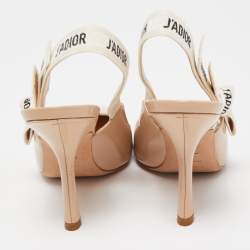 Pre Owned Dior Beige Patent J'adior Slingback Pumps Size 36.5