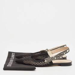 Dior Black Lace J'adior Slingback Flats Size 40