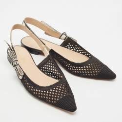 Dior Black Lace J'adior Slingback Flats Size 40
