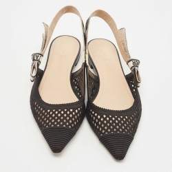 Dior Black Lace J'adior Slingback Flats Size 40