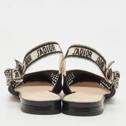 Dior Black Lace J'adior Slingback Flats Size 40
