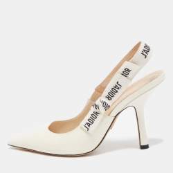 Dior Cream Patent J'adior Slingback Pumps Size 36