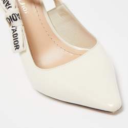 Dior Cream Patent J'adior Slingback Pumps Size 36