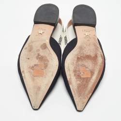 Dior Black Technical Fabric J'adior Slingback Flats Mules Size 38