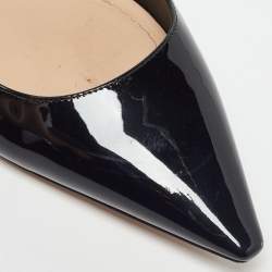 Pre Owned Dior Black Patent Leather J'Adior Slingback Flats Size 40