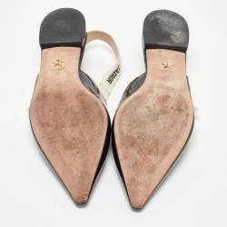 Pre Owned Dior Black Patent Leather J'Adior Slingback Flats Size 40