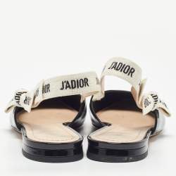Pre Owned Dior Black Patent Leather J'Adior Slingback Flats Size 40