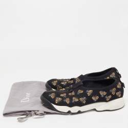 Pre Owned Dior Black Mesh Embellished Fusion Sneakers Size 40