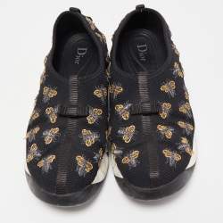 Pre Owned Dior Black Mesh Embellished Fusion Sneakers Size 40
