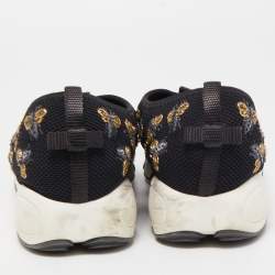 Pre Owned Dior Black Mesh Embellished Fusion Sneakers Size 40