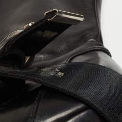 Dior Black Leather Pointed Toe Ankle Boots Size 36