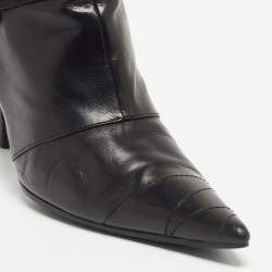 Dior Black Leather Pointed Toe Ankle Boots Size 36