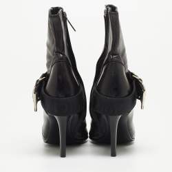Dior Black Leather Pointed Toe Ankle Boots Size 36