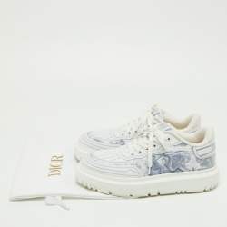Dior Blue/White Toile De Jouy Technical Fabric Addict Sneakers Size 37
