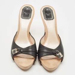 Dior Black Leather Luck Clogs Size 39.5
