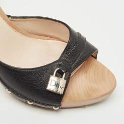 Dior Black Leather Luck Clogs Size 39.5