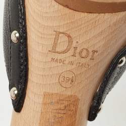 Dior Black Leather Luck Clogs Size 39.5