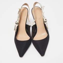 Dior Black Mesh J'Adior Slingback Pumps Size 36