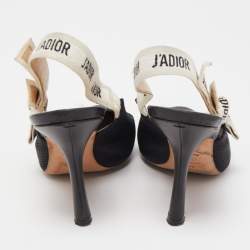 Dior Black Mesh J'Adior Slingback Pumps Size 36