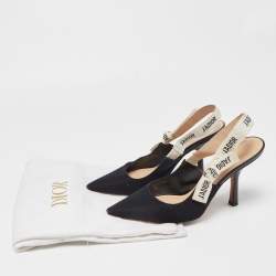 Dior Black Mesh J'Adior Slingback Pumps Size 36