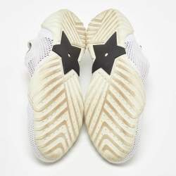 Pre Owned Dior White Knit Fabric D-Fence Sneakers Size 37.5