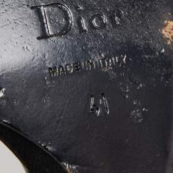 Dior Black Leather and Suede Wedge Sandals Size 41