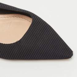 Pre Owned Dior Black Canvas Jadior  Slingback Flat Sandals Size 39