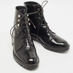 Pre Owned Dior Black Leather Ankle Boots Size 36.5