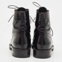Pre Owned Dior Black Leather Ankle Boots Size 36.5