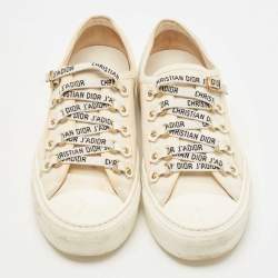 Dior White Canvas Walk'n'Dior Low Top Sneakers Size 37