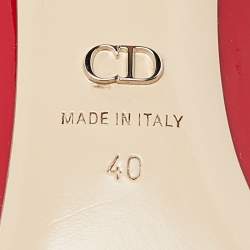 Dior Red Patent Leather Metal Pointed Toe Pumps Size 40