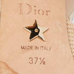 Dior Beige Canvas J'adior Slingback Pumps Size 37.5