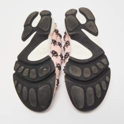 Pre Owned Dior Pink Mesh Fusion Crystal Embellished Sneakers Size 37.5