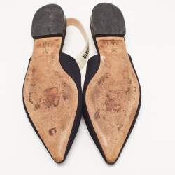 Dior Black Technical Fabric J'adior Slingback Flats Size 36.5