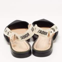 Dior Black Technical Fabric J'adior Slingback Flats Size 36.5