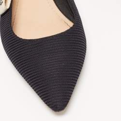 Dior Black Technical Fabric J'adior Slingback Flats Size 36.5