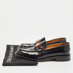 Dior Black Patent Leather Code Loafers Size 37