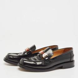 Dior Black Patent Leather Code Loafers Size 37