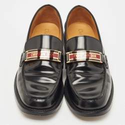 Dior Black Patent Leather Code Loafers Size 37