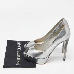 Dior Silver Patent Leather Miss Dior Pumps Size 40