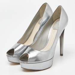 Dior Silver Patent Leather Miss Dior Pumps Size 40
