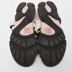 Dior Multicolor Printed Satin Brooklyn Wrap Around Sandals Size 36