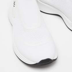 Pre Owned Dior White Knit Fabric B25 High Top Sneakers Size 36