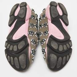 Pre Owned Dior Grey Embellished Mesh Fusion Sneakers Size 34.5