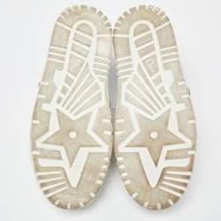 Pre Owned Dior  White/Beige Leather Dior ID Lace Up Sneakers Size 40.5