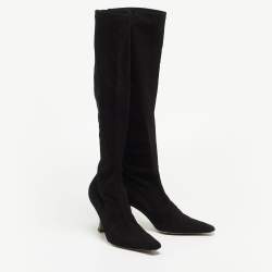 Dior Black Suede Knee Length Boots Size 40