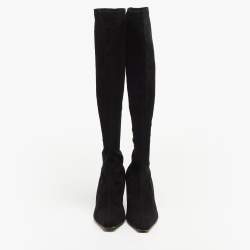 Dior Black Suede Knee Length Boots Size 40