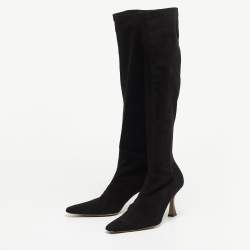 Dior Black Suede Knee Length Boots Size 40