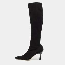 Dior Black Suede Knee Length Boots Size 40